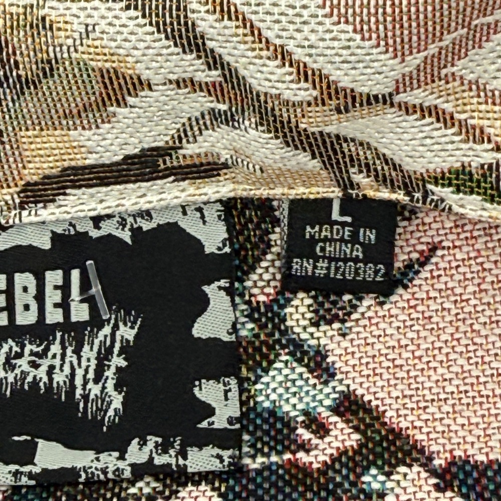 Rebel Vengeance Tapestry Jacket Mens Large Camo Duck Print Button Up Shirt NWT - Picture 5 of 15